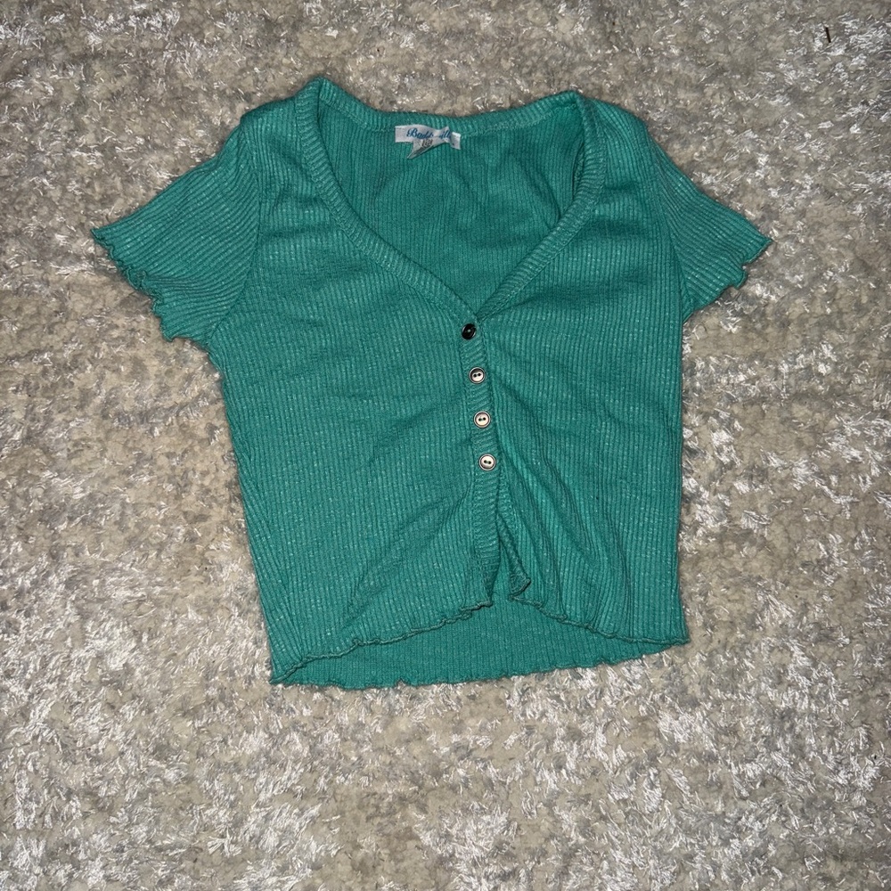 Elegant Teal Button-Down Women's Top